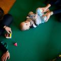 Young child is being treated in rehabilitation center in Brussels.